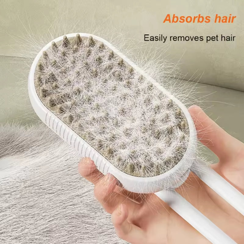 Cat Dog Pet Cleaning Massage Spray Comb, Pet Undercoat Hair Removal Slicker Brush for Dog and Cat Grooming Tool